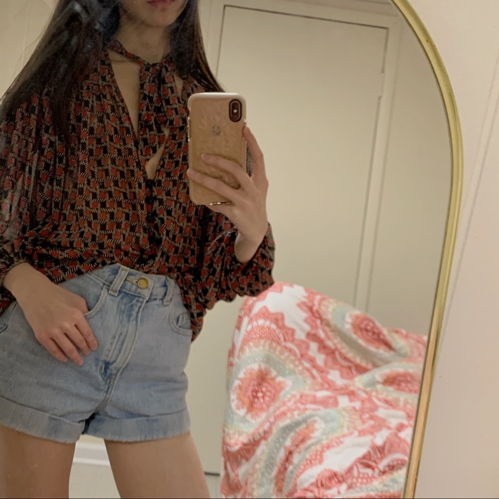 colorblock flowy blouse